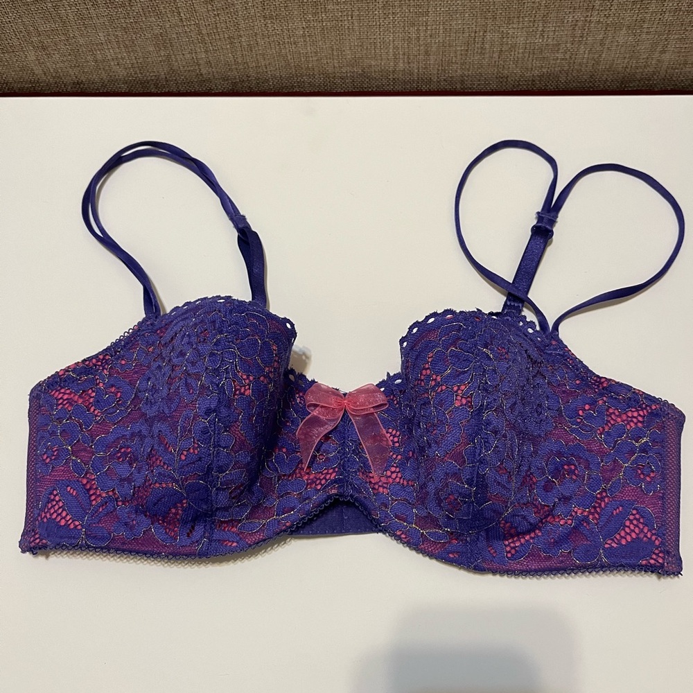 Lace Underwire Bra in Purple and Pink - Picture 4 of 5